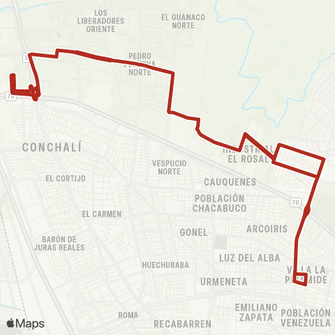 Red (M) los Libertadores - (M) Zapadores map