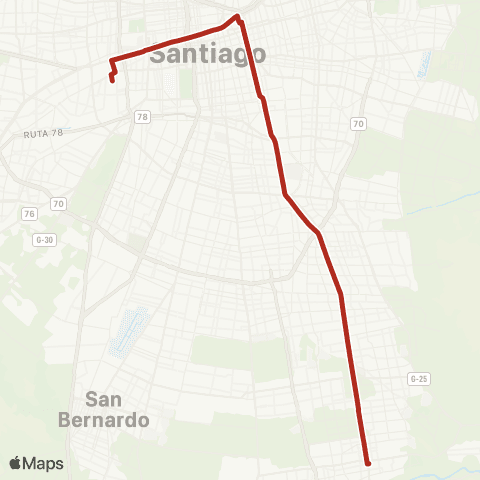 Red Estacion Central - Puente Alto map