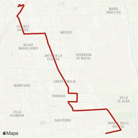 Red San Jose de la Estrella - (M) Bellavista de la Florida map