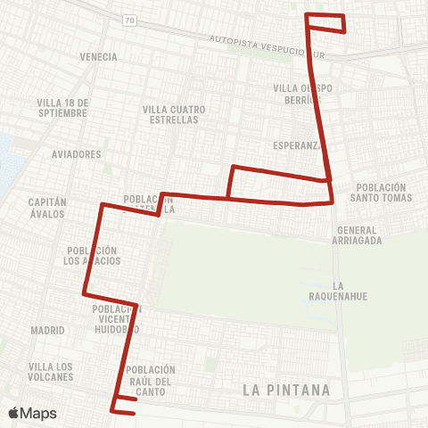 Red La Pintana - la Granja map