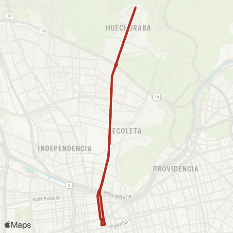 Red Huechuraba - Centro map