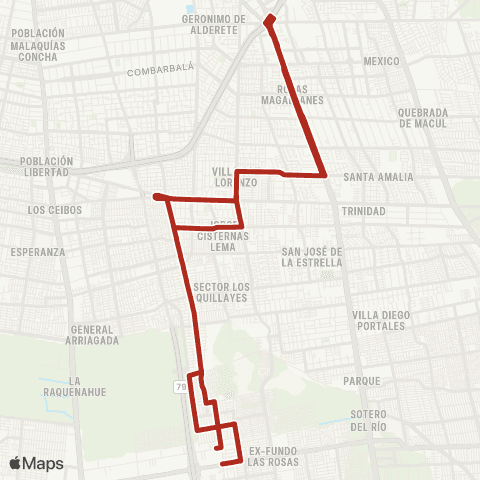 Red Villa los Aromos - (M) Vicente Valdes map