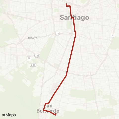 Red Santiago - San Bernardo map
