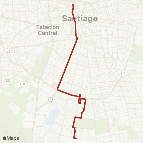 Red (M) Santa Ana - la Pintana map