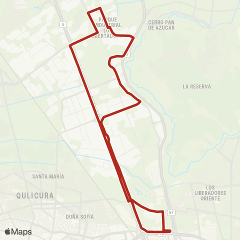 Red (M) los Libertadores - Parque Industrial map