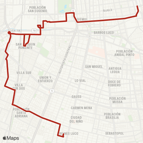 Red (M) Ñuble - (M) lo Ovalle map