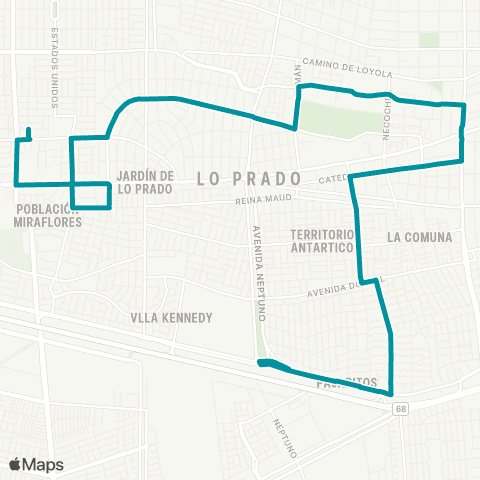 Red (M) Pudahuel - (M) Pajaritos map