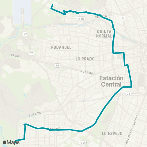 Red Renca - Maipu map