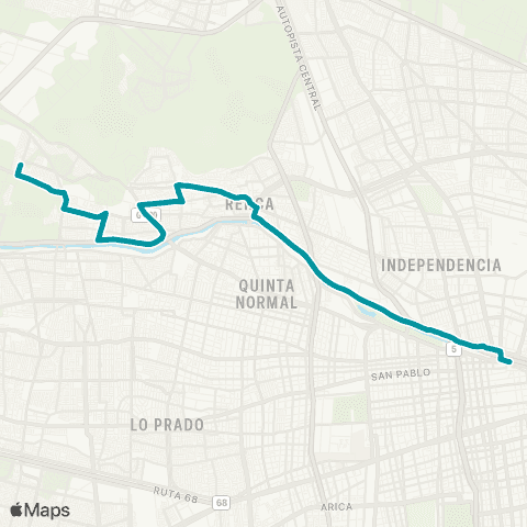 Red Renca - Mapocho map