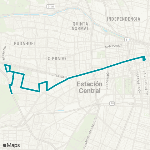 Red Pudahuel Sur - (M) u. de Chile map