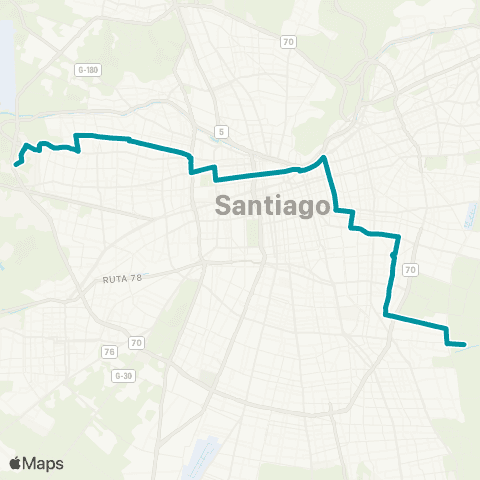 Red Av. Mapocho - Av. las Torres map