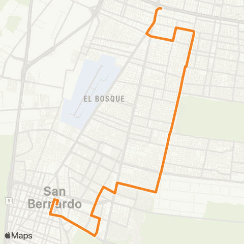 Red (M) la Cisterna - Estacion San Bernardo map