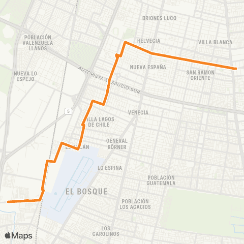 Red La Vara - Santa Rosa Parad. 21 map