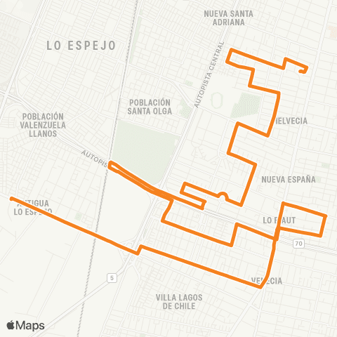 Red (M) lo Ovalle - Av. lo Espejo map