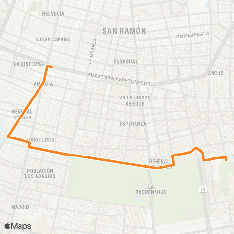 Red (M) la Cisterna - Santo Tomas map