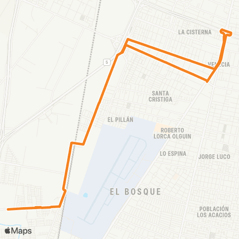 Red La Vara - (M) la Cisterna map