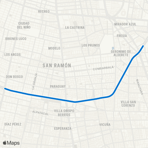 Metro La Cisterna - Vicuña Mackenna map