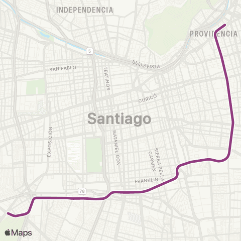 Metro Cerrillos - Los Leones map