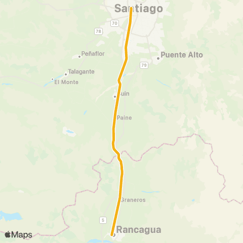Metro Tren Rancagua - Estación Central map