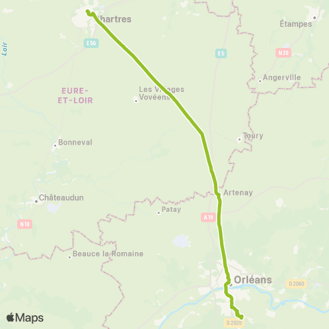 Rémi 28 Dreux - Chartres map