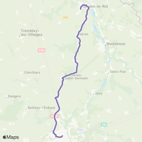 Rémi 28 Nogent le Roi - Chartres map