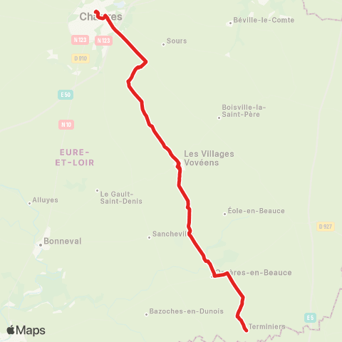 Rémi 28 Terminiers - Chartres map