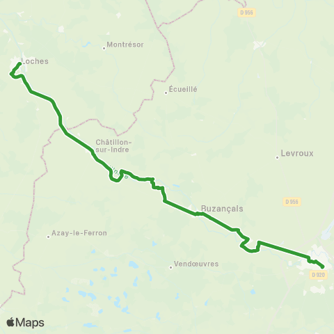 Rémi 36 Chateauroux - Tours map