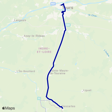 Rémi 37 Sainte-Maure-de-Touraine - Tours map