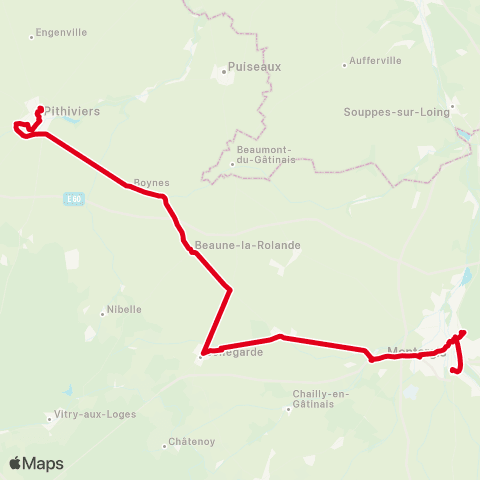 Rémi 45 Montargis - Pithiviers map