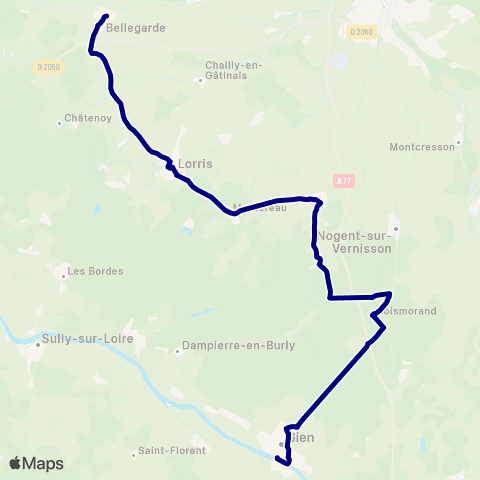 Rémi 45 Gien - Bellegarde map