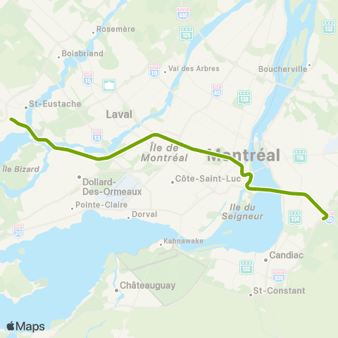 Réseau express métropolitain Brossard – Deux-Montagnes map