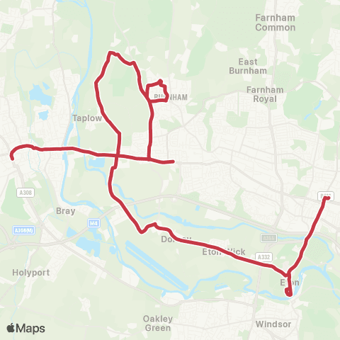 Red Eagle Desborough Cottages - Slough Bus Station map