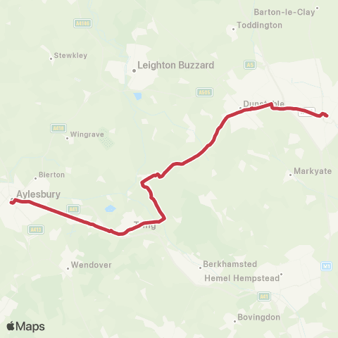 Red Eagle Luton Sta Interchange - Aylesbury Bus Sta map
