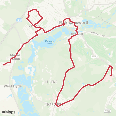 Red Eagle Mt Vernon Hosp - Downings Wood Terminus map