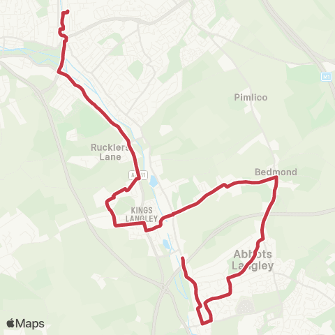 Red Eagle Kings Langley Railway Station - Marlowes map