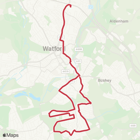 Red Eagle Bushey Railway Station W - Sainsbury's map