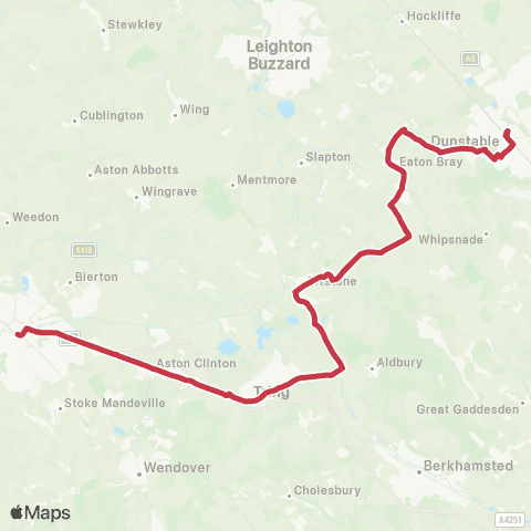 Red Eagle Asda - Aylesbury Bus Station map