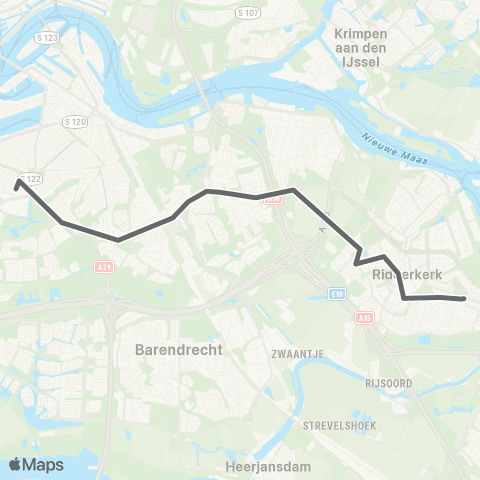 RET Zuidplein - Ridderkerk map