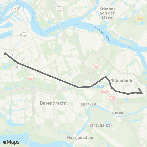 RET Zuidplein - Ridderkerk Drievliet map