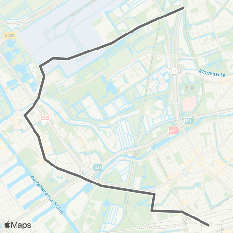 RET Centraal Station - Rotterdam Airport map