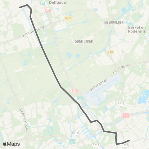 RET Rotterdam Centraal - Station Delft C map