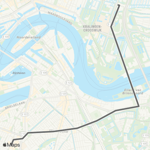 RET Zuidplein - Kralingse Zoom map