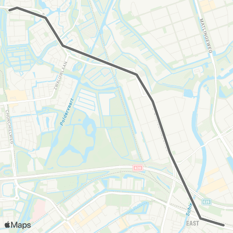 RET Woudhoek - Station Schiedam Centrum map