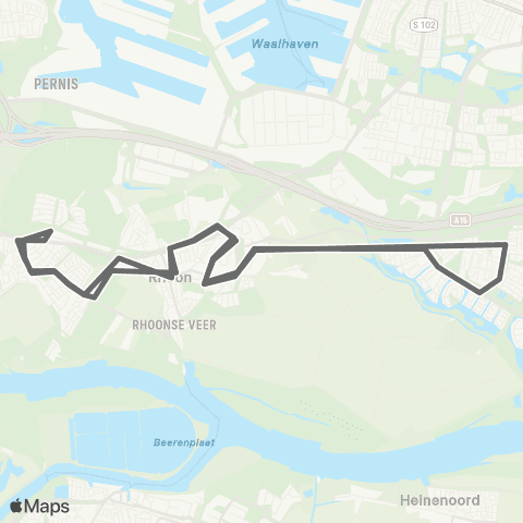 RET Poortugaal - Rhoon - Portland map