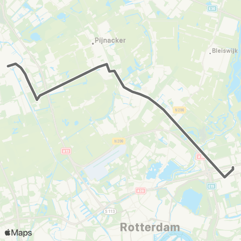 RET Delft - Rotterdam Alexander map