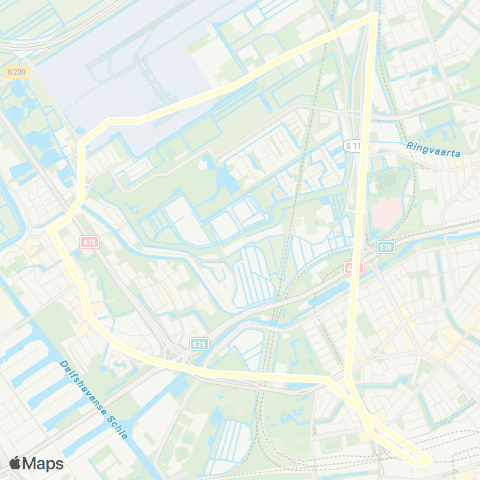RET Rotterdam Centraal - Overschie - Meijersplein (Nachtbus) map