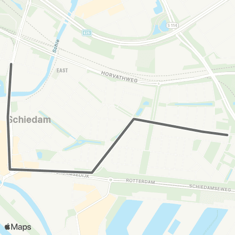 RET Pendelbus route 701 map