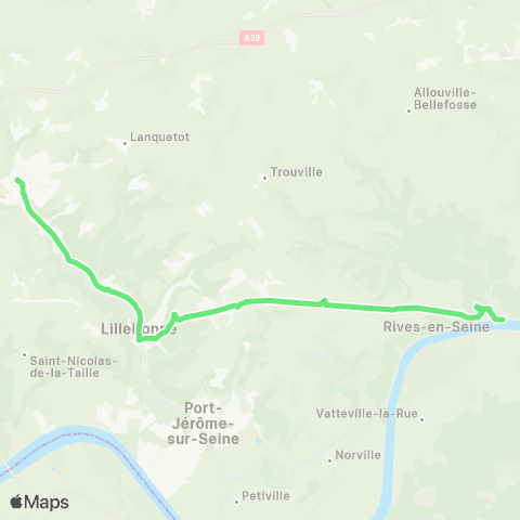 Rezo'Bus Caudebec-en-Caux - Bolbec par St-Arnoult map