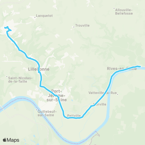 Rezo'Bus Caudebec-en-Caux - Bolbec par Petiville map