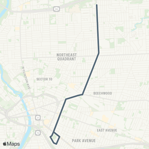 RCSD Special N Goodman-Portland / Monroe map